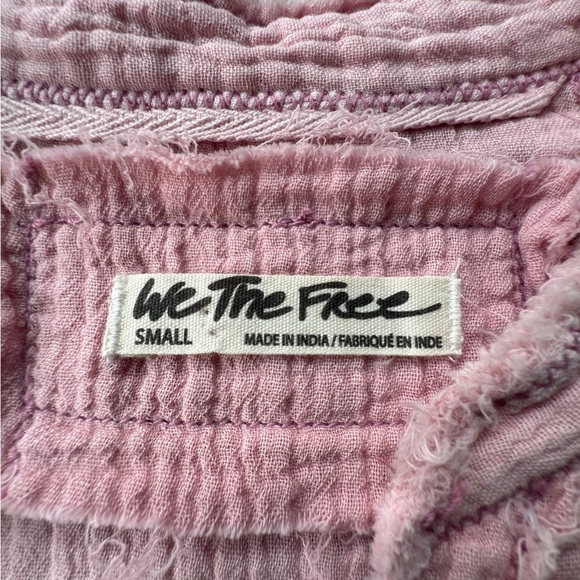 $88 Free People Women's Pink Short-Sleeve Dream Days Blouse Top Size S - Picture 3 of 8